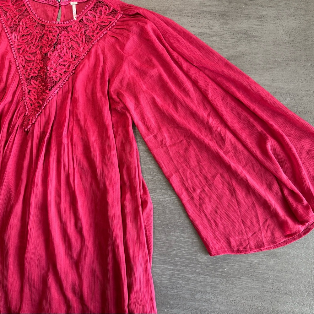 Free People Maroon Sunshine Of Love Mini Dress M - Picture 9 of 16